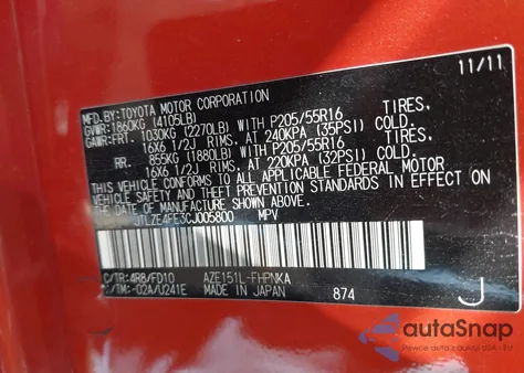 2012 Scion Xb Release Series 9.0 from USA, damaged, VIN JTLZE4FE3CJ005800